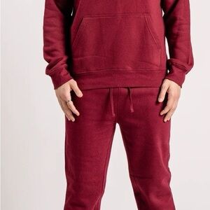 Men’s Burgundy Hoodie and Sweatpants Set XL